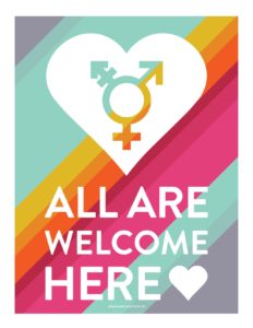 Welcome 18 Inclusive message with heart symbol